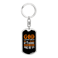 thumbnail image 1 of Each Of Us God Loves Stainless Steel or 18k Gold Premium Swivel Dog Tag Keychain, 1 of 8