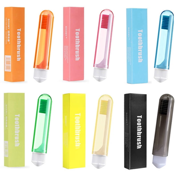 Sustainable 6-Pack Foldable Travel Toothbrushes with Ultra-Soft Colorful Bristles, Compact & Portable Design for, Outdoor Activities, Durable Reusable Material, Large Size Set for Convenient Storage