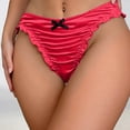 thumbnail image 4 of Women's Seamless Cheeky Underwear Cute Soft Satin Low Rise Stretch Hipster Bikini Panties, 4 of 7