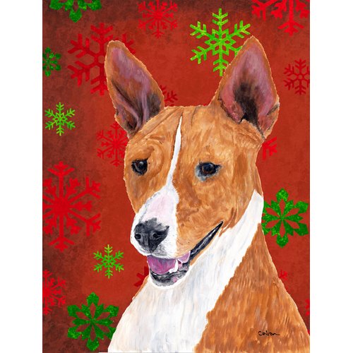 Caroline's Treasures Red and Green Snowflakes Holiday Christmas 2-Sided Garden Flag