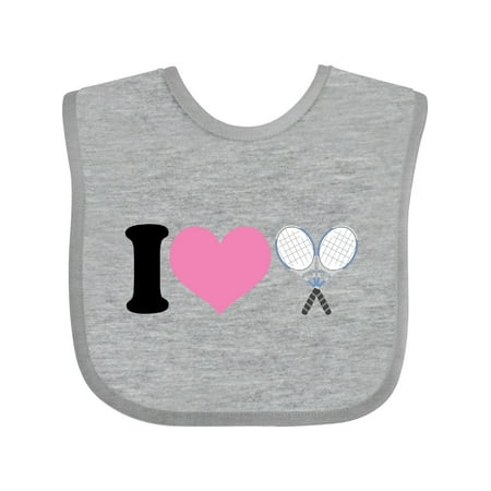 

Inktastic I Heart Tennis Sports Gift Baby Boy or Baby Girl Bib