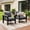 Dark Grey, variant on LayinSun Outdoor Patio Furniture Aluminum Loveseat, All-Weather Metal Sofa with 5" Thick Cushions for Porch, Balcony