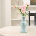 thumbnail image 5 of Plastic Imitation Glazed Decorative Vase for Flower Arrangements - Blue Home Decoration, Dried Flower Pot for Living Room & TV Cabinet, 28cm Tall, Durable Plastic Design, 5 of 6