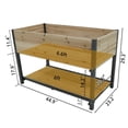 thumbnail image 2 of 45" Iron-Wood Raised Garden Bed with Storage Shelf, Natural Wood, 2 of 12