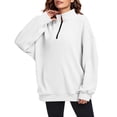thumbnail image 5 of Sweatshirt For Women Plus Size Casual Long Sleeve Collared Shirt Lightweight Half-Zip Solid Color Loose Pullover Tops for Outdoor Hiking Sport Womens Clothes, 5 of 8