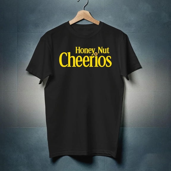 Honey Nut Cheerios Cereal Men's Black T-shirt-TH13306