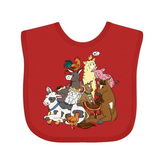 Inktastic Happy Farm Animals Boys or Girls Baby Bib