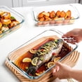 thumbnail image 4 of Glass Baking Dish Oven Microwave Special Utensils Household Fishing Juice Seafood Plate Steam Plate Rectangular Plate, 4 of 7