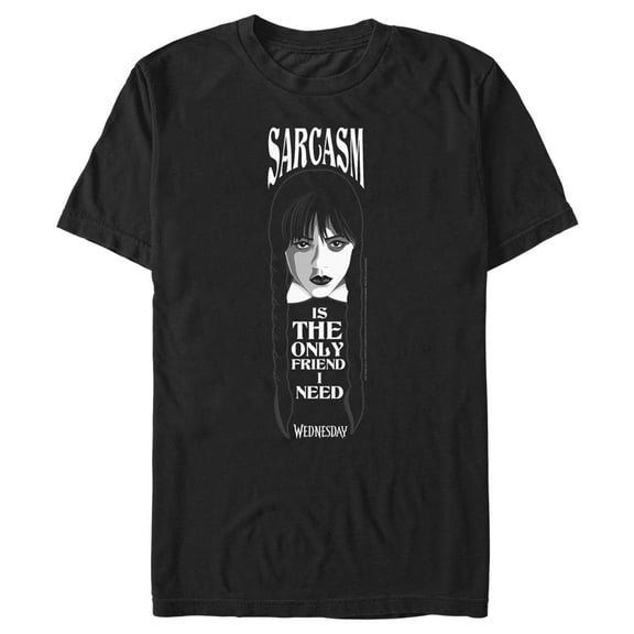 Men's Wednesday Sarcasm is the Only Friend I Need Graphic Tee Black Small