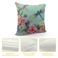 thumbnail image 4 of COMIO  Watercolor Flowers Dragonfly Farmhouse Pillow Cover  Decorative Square Throw Pillow Cover  for Sofa Couch Decoration, 4 of 5