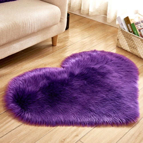 Heart Shape Carpet Rug Bedroom Shaggy Floor Mat Anti-Skid Rugs Area Fluffy 