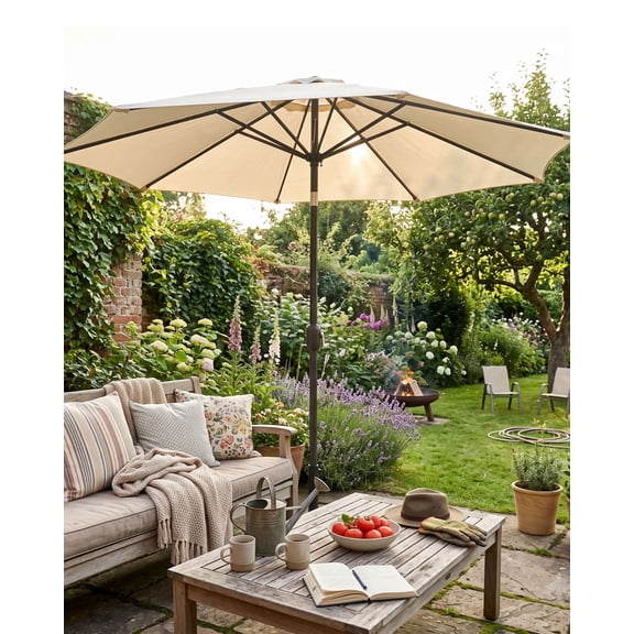 Sombrilla de Sol Jardín Eke Life Home con Manivela 2.7m EKE Life Home  Patio Umbrella