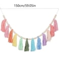 thumbnail image 2 of Orangide Boho Tassel Garland 59 Inch with Wooden Beads and Macrame Fringe, Colorful Yarn Bunting for Nursery, Bedroom, and Party Decor, Perfect for Boho Wall Hanging and Baby Shower, 2 of 7