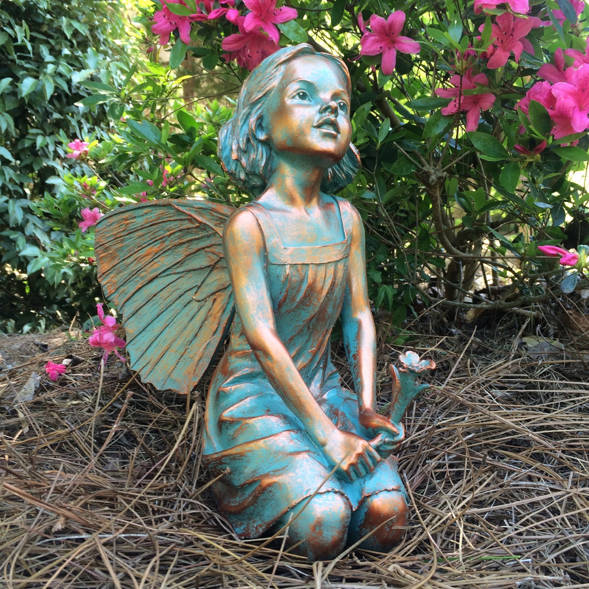 Homestyles 12"H Rebecca Fairy in Bronze Patina Home Patio & Garden Statue by GSI Homestyles