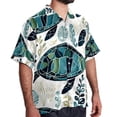 thumbnail image 2 of Turtle Seamless Men's Short Sleeve Hawaiian Print Button Down Beach Shirt, 2 of 6