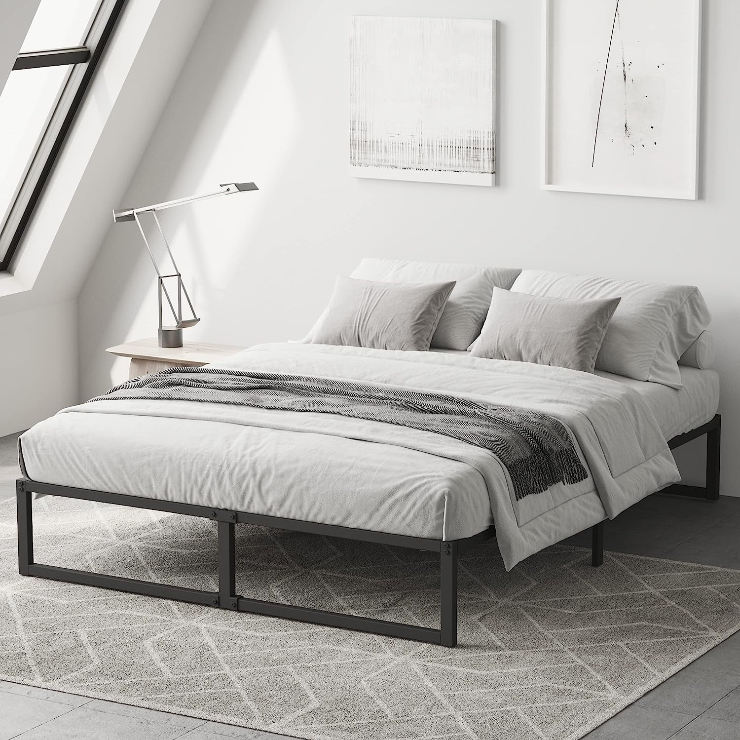 SHMAMT 10 Inch Cal King Bed Frame Heavy Duty Metal Platform Mattress