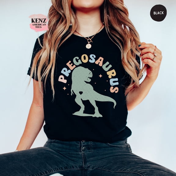 Sam Soft Pregnancy Announcement Shirt for Women, Pregosaurus TShirt for Baby Shower, Gift for Expecting Mom Shirt for Baby Announcement