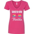 thumbnail image 3 of Inktastic Siesta Key Florida Beach Trip Women's V-Neck T-Shirt, 3 of 5