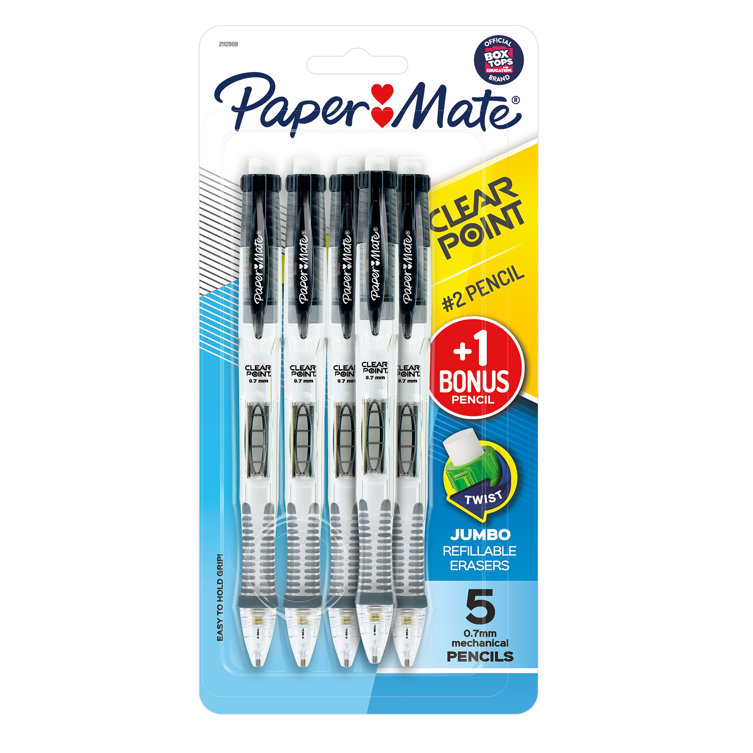 Paper Mate Clearpoint Mechanical Pencils, 0.7mm, HB 2, 5 Count