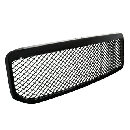 Spec-D Tuning For 1999-2004 Ford F250 F350 Super Duty Glossy Black ABS Honeycomb Mesh Hood Grille 1PC 1999 2000 2001 2002 2003 2004