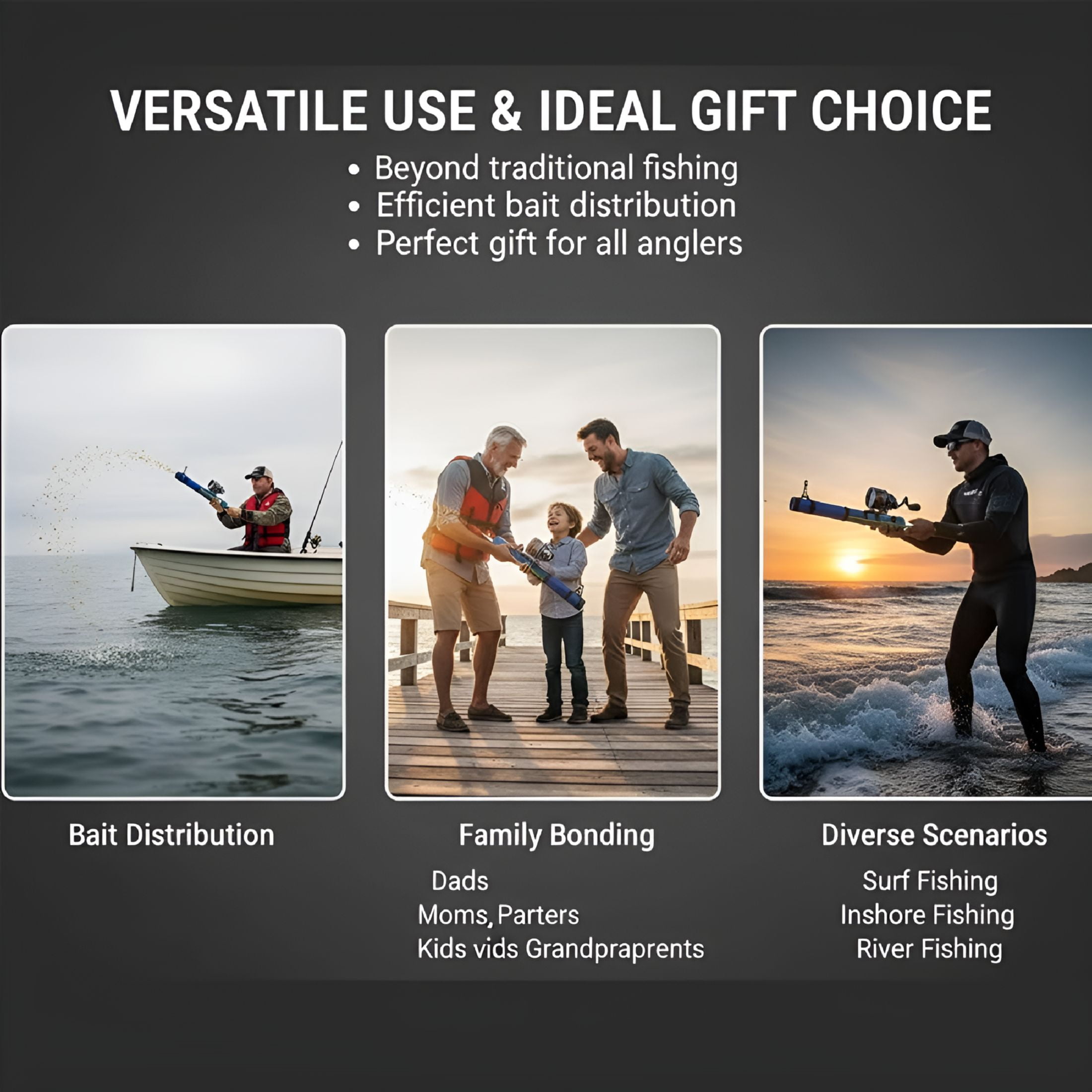 BESTSKY Fishing Catapult Rod with Interchangeable Handle,38cm Portable Travel Fishing Pole,Catapult Lure System for Saltwater & Freshwater,Compact Design Ideal for Travel,Gift for Anglers