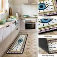 thumbnail image 4 of Evil Eye Kitchen Rugs Set of 2 Boho Non-Slip White Kitchen Rug and Mat Cushioned Kitchen Runner Rug Carpets for Kitchen Floor Bedroom Farmhouse Decor 17"x47"+17"x30", 4 of 6