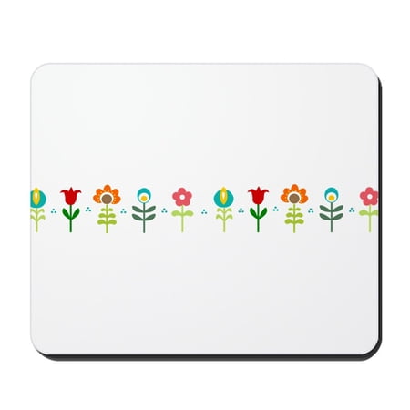CafePress - Retro Folk Floral Line Mousepad - Non-slip Rubber Mousepad  Gaming Mouse Pad