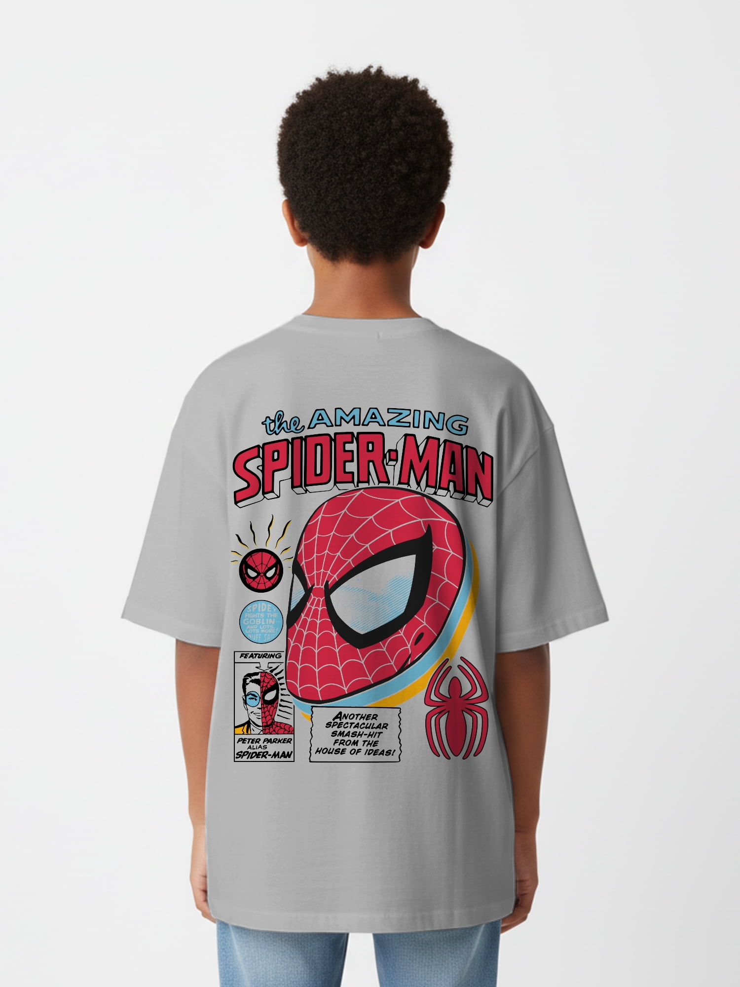 Spider-Man, Boys' Elevated Front and Back Graphic T-Shirt, Sizes 4-18