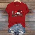 thumbnail image 2 of Amzcrzy Hauts pour Femmes Mode Saint-Valentin Imprimé Cœur d'Amour Chemises Rouges Col Rond Manches Courtes Pull Doux Mignon pour Sortir, 2 of 4