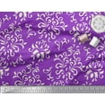 thumbnail image 2 of Soimoi Purple Cotton Jersey Fabric Filigree Damask Print Sewing Fabric Yard 58 Inch Wide, 2 of 3