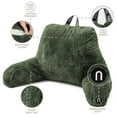 thumbnail image 4 of Nestl Reading Pillow, Backrest Pillows with Arms, Plush Faux Fur Back Pillow,&nbsp;Shredded Memory Foam Bed Rest Pillow, Olive Green, 4 of 9