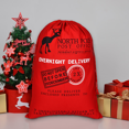 thumbnail image 2 of Lona de algodón roja Logotipo personalizado impreso sublimación bolsa de embalaje de regalo de Navidad saco de Santa con cordones, 2 of 4