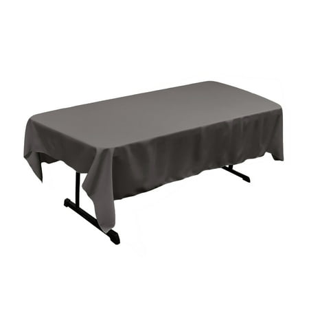 

LA Linen Polyester Poplin 60 by 90-Inch Rectangular Tablecloth Charcoal