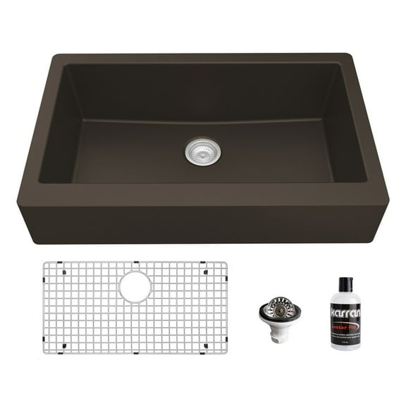 Karran Usa Qar-740-Pk1 Quartz Qar 34" Farmhouse Single Basin Quartz Composite Kitchen Sink