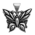 thumbnail image 1 of Sterling Silver 30" 1mm Box Chain Small Detailed Butterfly Pendant Necklace, 1 of 2
