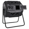 thumbnail image 1 of KFFKFF Composting Container,43-Gallon Double Chamber Rotating Compost Tumbler,Spacious Tumbler Composter with Dual Access Doors and Metal Structure,BPA-Free Compost Bin for Garden,Kitchen,Yard, 1 of 9