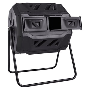 KFFKFF 43-Gallon Dual Chamber Compost Tumbler