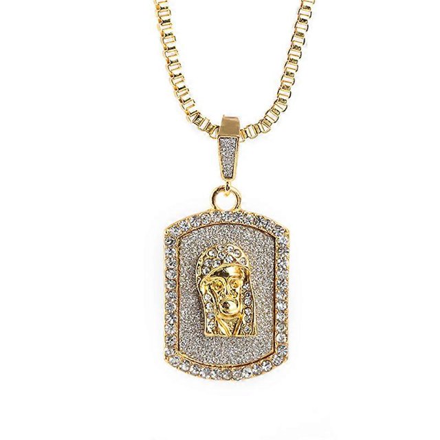 Colgantes de hip hop con dijes de rock para hombre, joyería de regalo con número 100, cadenas brillantes con diamantes, collar con placa de identificación de aleación de oro, venta al por mayor