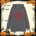 thumbnail image 2 of Men Halloween Print Hoodie Zip Up Long Sleeve Sweatshirt Graphic Scary Party Wear Summer Lightweight Relaxed Fit, 2 of 3
