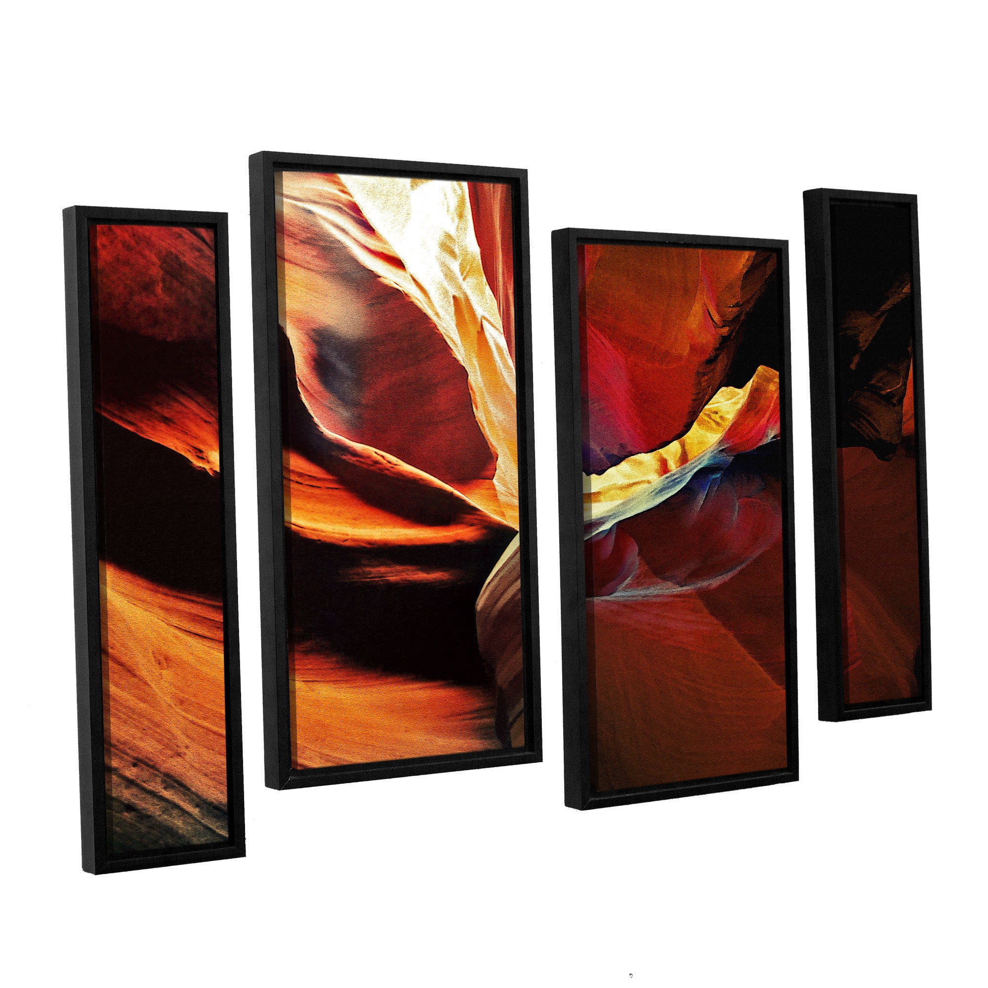 ArtWall Linda Parker "Slot Canyon Light From Above 2" 4-Piece Floater-framed Canvas Staggered Set