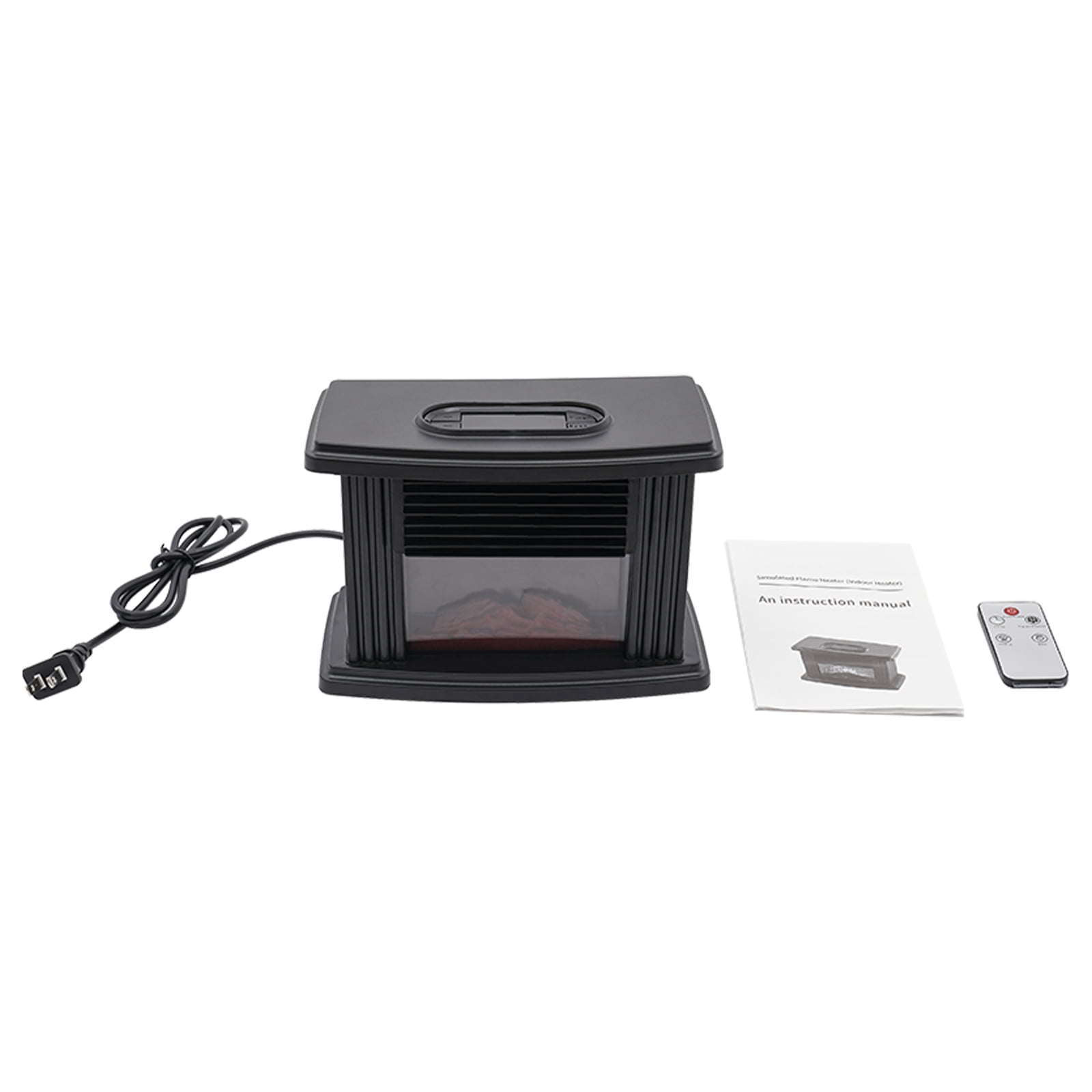 Mini Electric Fireplace, 1000W, Free Standing Space Heater Stove with 3D Flame Effect for Home