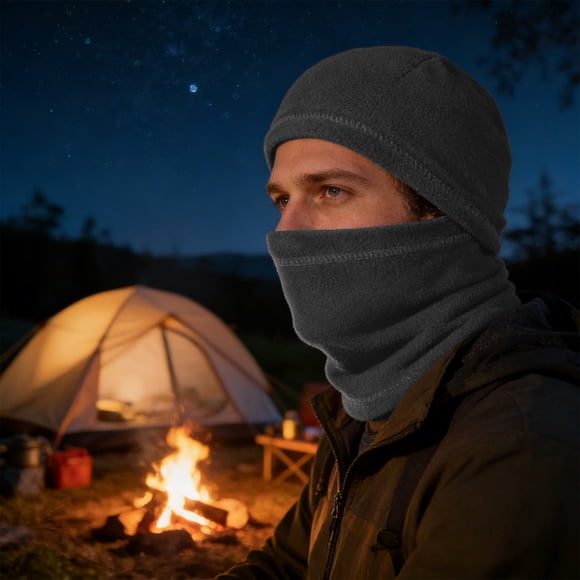 Fleece Headband Neck Gaiter Winter Balaclava for Men Women Skiing Cycling Running Cold Weather Outdoor Activities 1-Pack