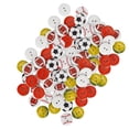 thumbnail image 4 of 100 piezas Botones de madera Botones de costura con patrón mixto de baloncesto y fútbol de forma redonda de 2 agujeros, 4 of 10