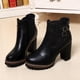 thumbnail image 3 of NECHOLOGY Botas Mujer Adulto Femenino Zapatos Botines para mujer Botas altas de tacón único botas gruesas para mujer zapatos de mujer con cremallera botas de mujer (Black, 7.5), 3 of 6