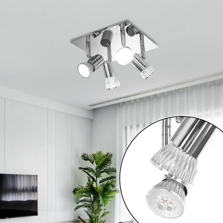 

Fridja Modern Ceiling Lights Kitchen Adjus-table 4 Way Spotlights Fitting LED GU10 Bulbs