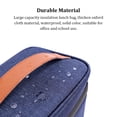 thumbnail image 4 of Sonducket Bolsa de Picnic aislada a prueba de fugas Oxford contenedor de alimentos frescos bolsa de almuerzo reutilizable trabajo escolar hombres mujeres Kits de desorden para acampar Azul oscuro Sonducket OD028166-03, 4 of 6