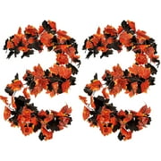 5.9 ft Fall Maple Leaves Garland Artificial Autumn Garland Fake Maple Leaf Garland Decoration for Home Thanksgiving Dinner Fireplace Wedding Party Door Frame Decor