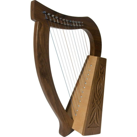 Roosebeck Baby Celtic Harp 12-String w/Knotwork Design - Walnut Wood