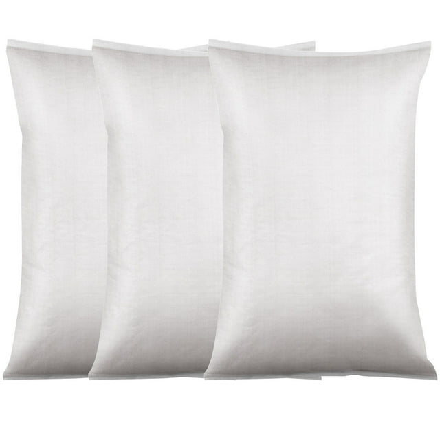 3 Pcs Sacs de Sable Robustes - Sacs de Contrôle des Inondations en Polypropylène Tissé 15.74x24.4 Pouces, Sacs de Sable Blancs Vides pour Inondation, Protection contre les Tempêtes, Préparation aux Urgences et Barrière à l'Eau