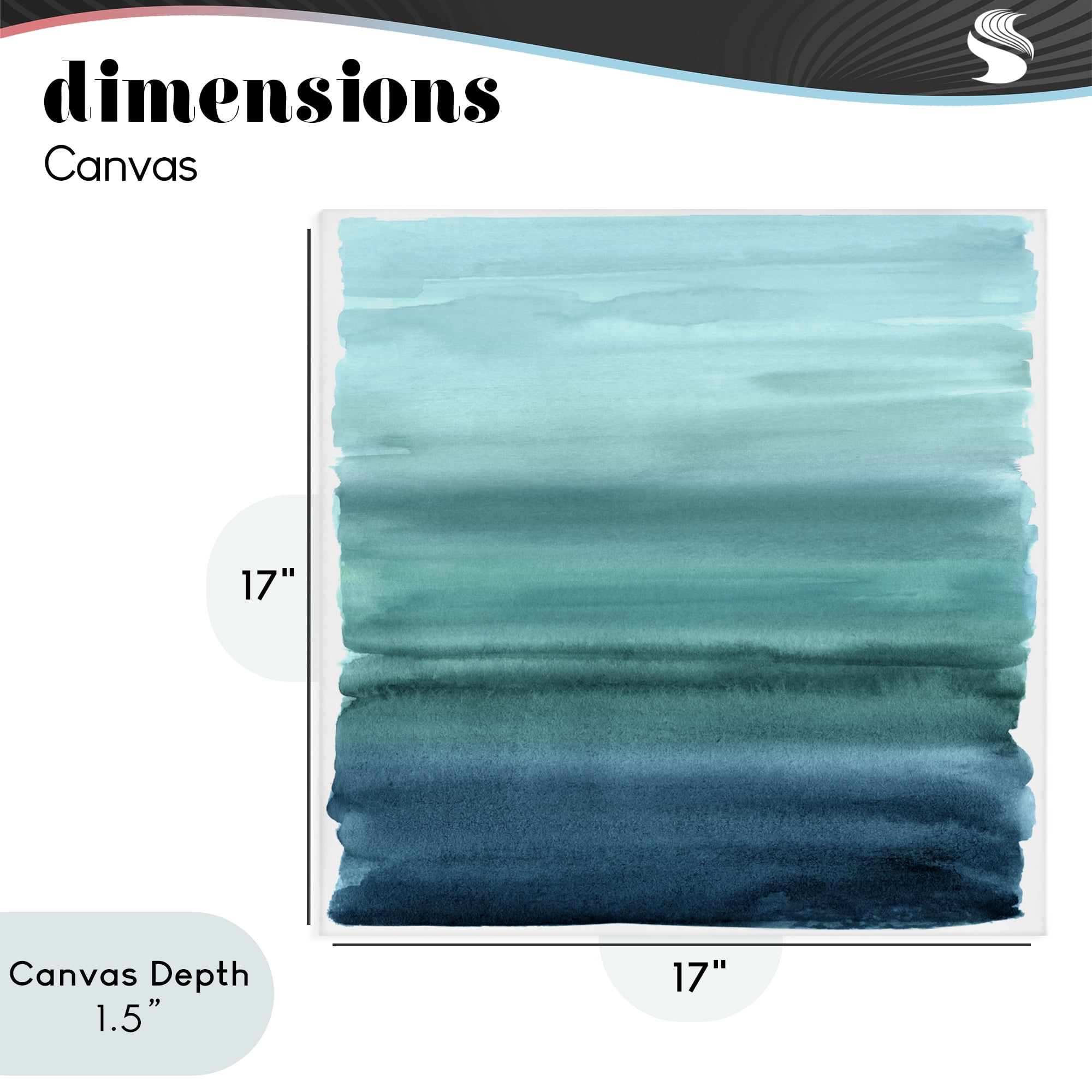 Stupell Industries Aqua Ombre Gradient Canvas Wall Art, design by Allie Corbin